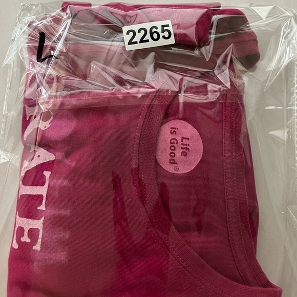 Life Is Good Long Sleeve Tee Women’s Sz L Pink/red Crew Neck Comfort - Picture 9 of 9
